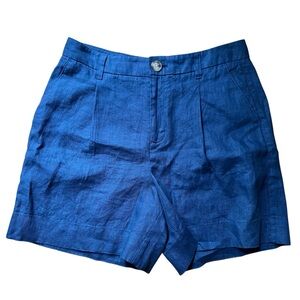 Blue Linen-Blend Shorts Sz 6